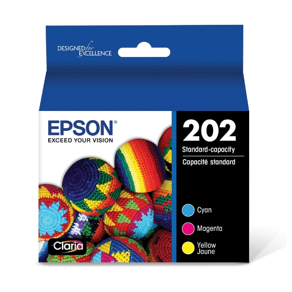 Epson 202 Color Ink Cartridges C/M/Y 3-Pack for WorkForce WF-2860 and Expression Home XP-5100 - T202520-S