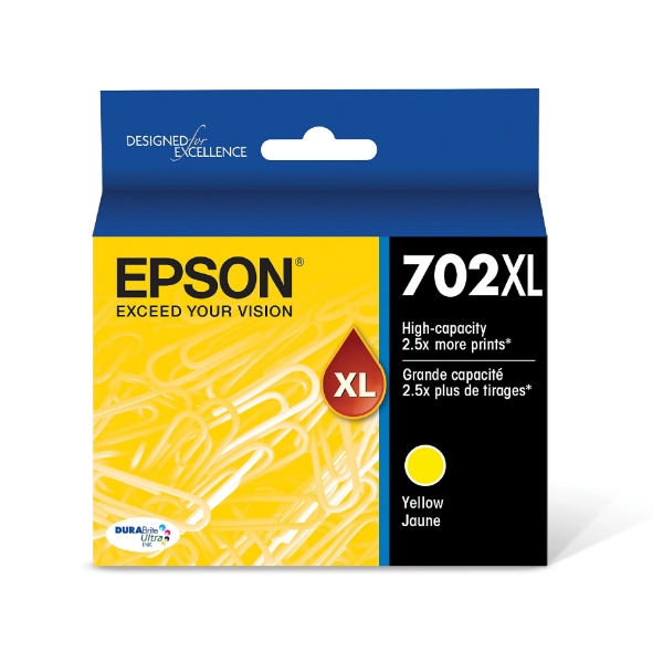 Epson T702XL DURABrite Ultra High-Yield Yellow Ink Cartridge for WorkForce Pro WF-3730, WF-3720, WF-3733 - T702XL420-S