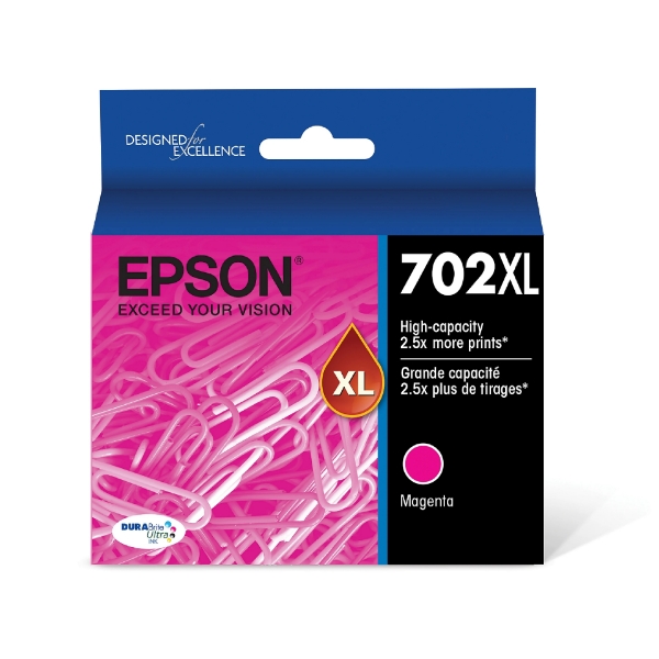 Epson T702XL DURABrite Ultra High-Yield Magenta Ink Cartridge for WorkForce Pro WF-3720, WF-3733, WF-3730 - T702XL320-S	