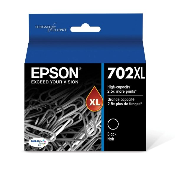 Epson T702XL DURABrite Ultra High-Yield Black Ink Cartridge for WorkForce Pro WF-3730, WF-3720, WF-3733 - T702XL120-S	
