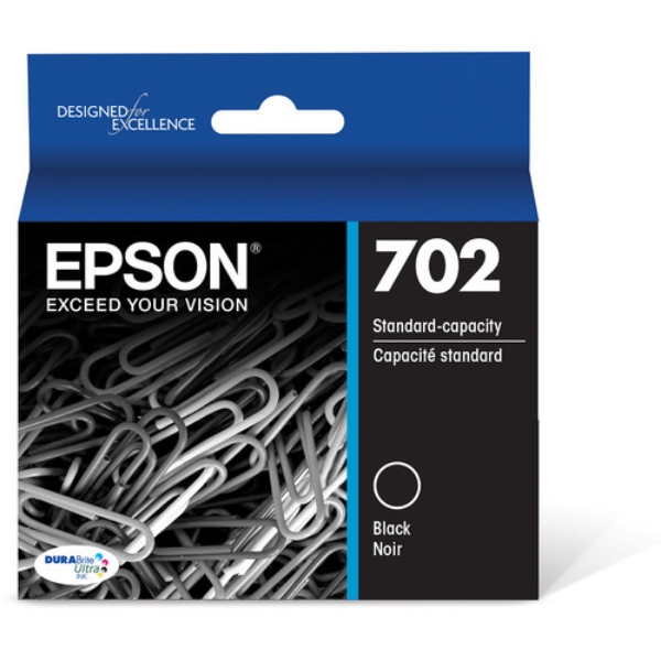 Epson T702 DURABrite Ultra Standard Capacity Black Ink Cartridge for WorkForce Pro WF-3730, WF-3733, WF-3720 - T702120-S	