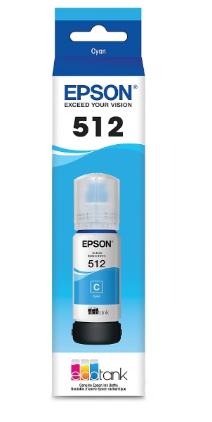 Epson EcoTank T512 Cyan Ink Bottle for Premium Expression ET-7750, ET-7700 - T512220-S