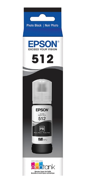 Epson EcoTank T512 Photo Black Ink Bottle for Premium Expression ET-7750, ET-7700 - T512120-S	