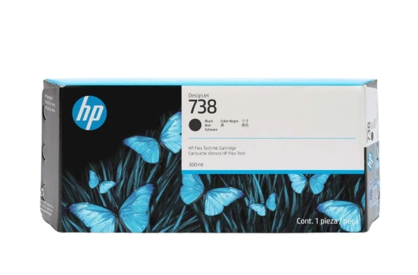 HP 738M 300-ml Black DesignJet Ink Cartridge for DesignJet XT870, XT950 - 498Q0A