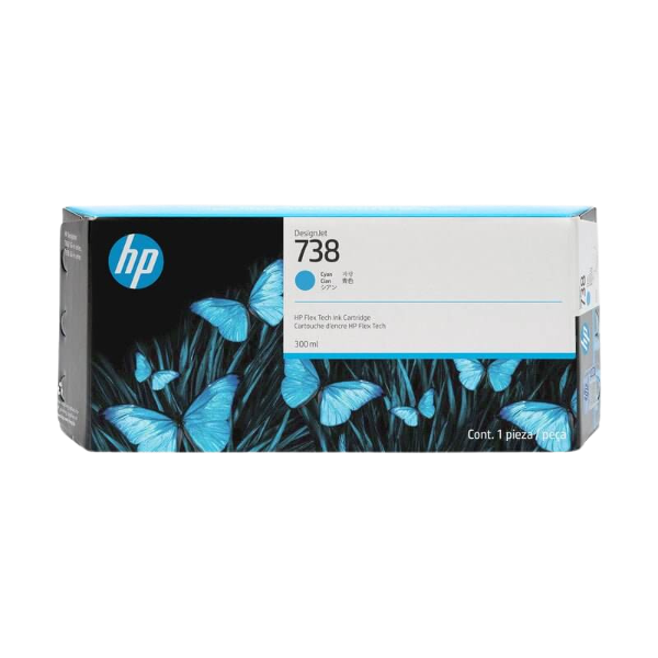 HP 738M 300-ml Cyan DesignJet Ink Cartridge for DesignJet XT870, XT950 - 676M9A