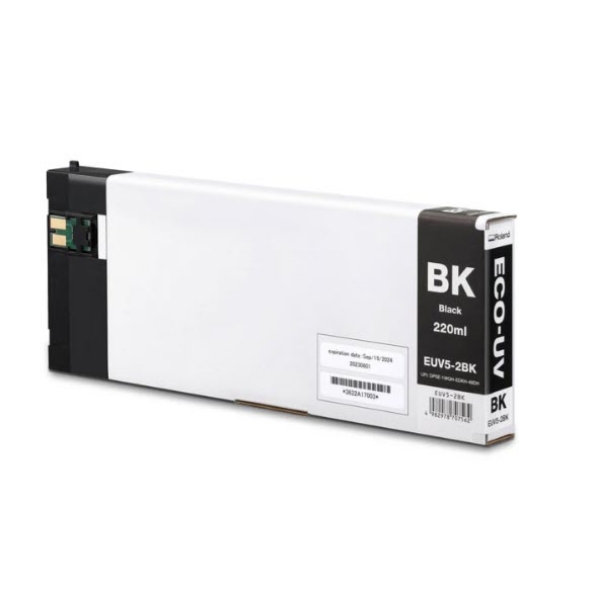 Roland Eco-UV5 Black Ink Cartridge 220ml for BD-8, BD-12
