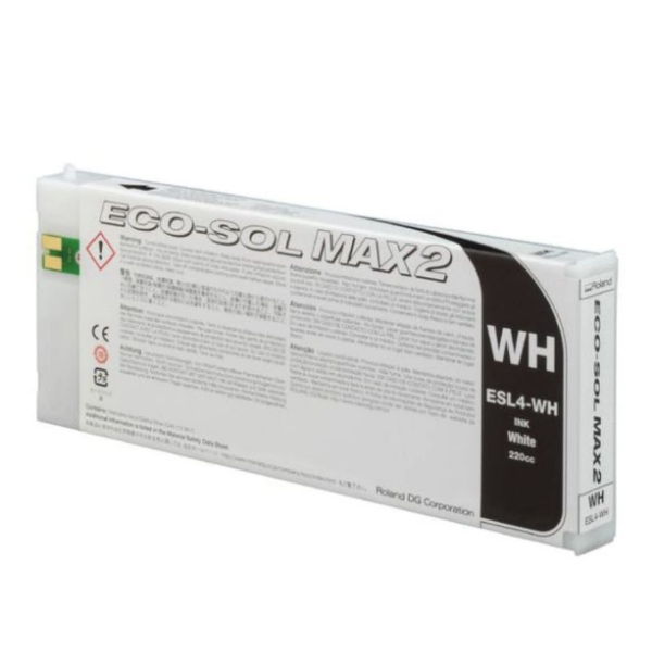 Roland Eco-Sol MAX 2 White Ink Cartridge 220ml for BN2-20, BN2-30