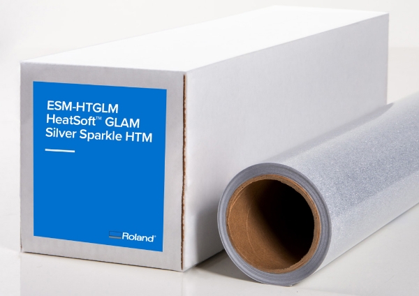 Roland (ESM-HTGLM) HeatSoft™ GLAM Silver Sparkle HTM Heat Transfer Vinyl 7.5mil 20in x 30ft Roll