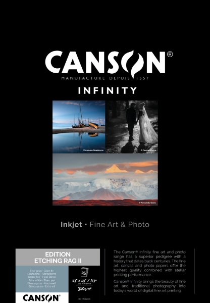 Canson Infinity Edition Etching Rag II 310gsm Matte 13"x19" - 25 Sheets