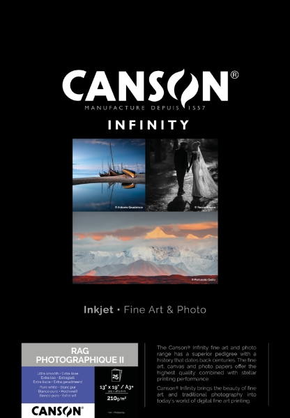 Canson Infinity Rag Photographique II 210gsm Matte 13"x19" - 25 Sheets