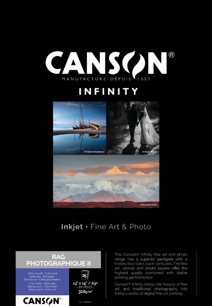 Canson Infinity Rag Photographique II 310gsm Matte 13"x19" - 25 Sheets