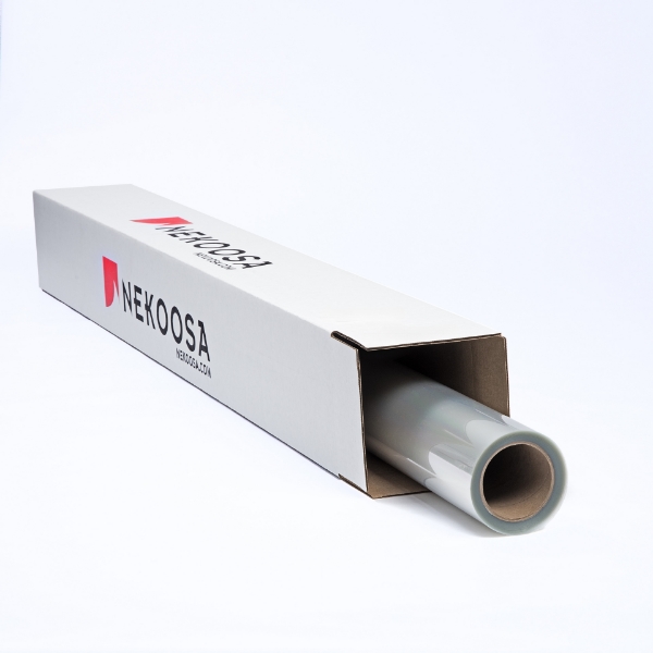 Nekoosa 4mil Clear Classic Calendered Vinyl with Permanent Adhesive 90# Layflat Liner 54"x150' Roll