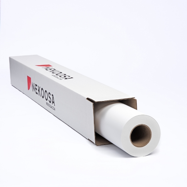 Nekoosa 4mil Matte White Premium Calendered Vinyl with Gray Removable Adhesive 90# Layflat Liner 54"x150' Roll