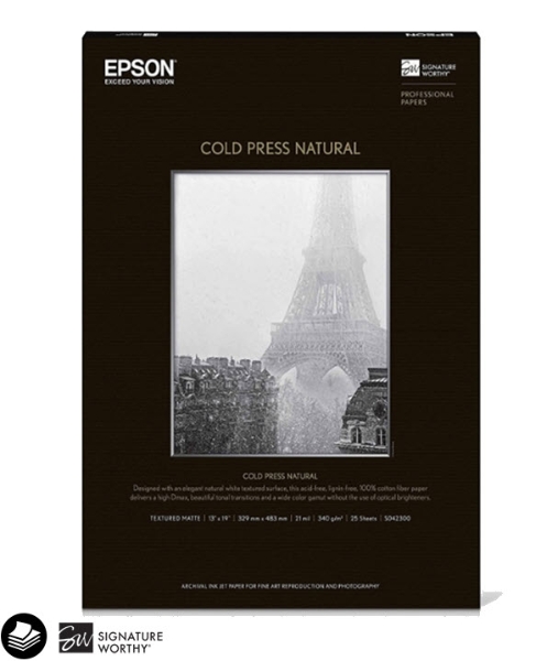 EPSON Cold Press Natural 340gsm 13"x19" 25 Sheets