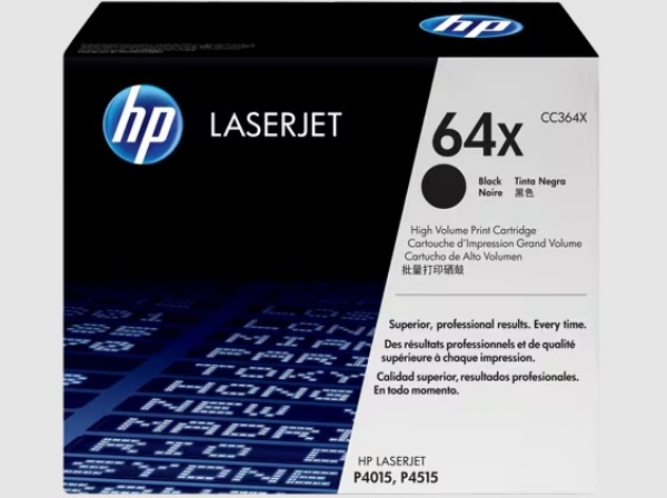 HP 64X High Yield Black Original LaserJet Toner Cartridge for P4015, P4515 - CC364X