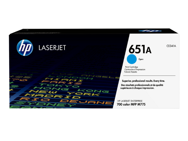 HP 651A Cyan Original LaserJet Toner Cartridge for 700 color MFP M775 - CE341A