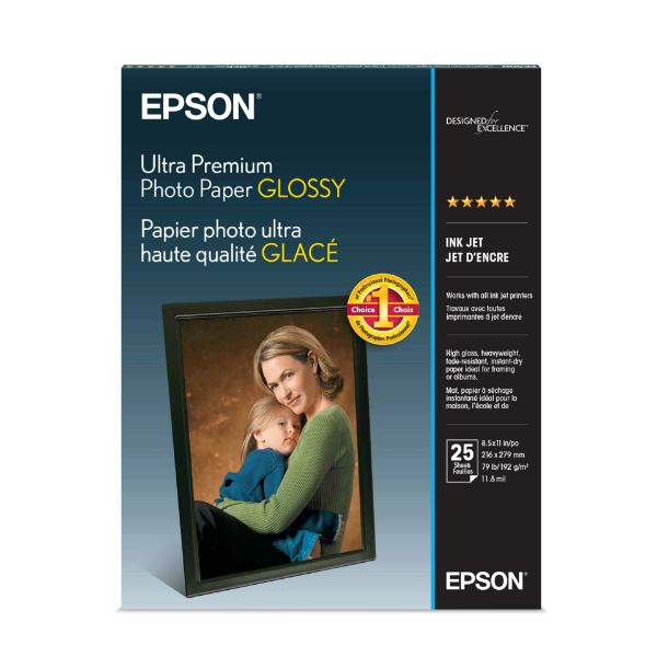 EPSON Ultra Premium Photo Paper Glossy 297gsm 8.5"x11" - 25 Sheets