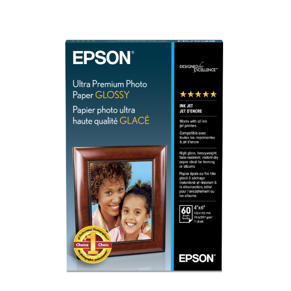 EPSON Ultra Premium Photo Paper Glossy 297gsm 4"x6" - 60 Sheets