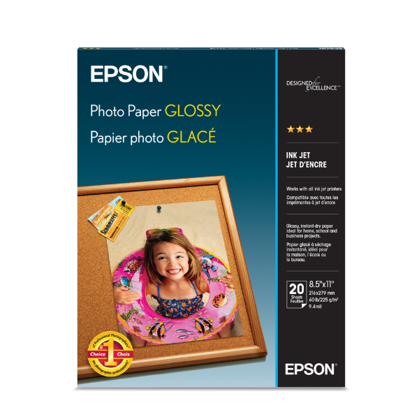 EPSON Photo Paper Glossy 8.5"x11" - 20 sheets