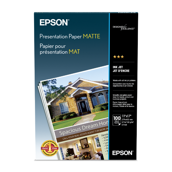 EPSON Presentation Paper Matte 11"x17" 100 Sheets