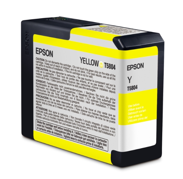 Epson T580 UltraChrome K3 Yellow Ink 80ml for Stylus Pro 3800, 3880 - T580400