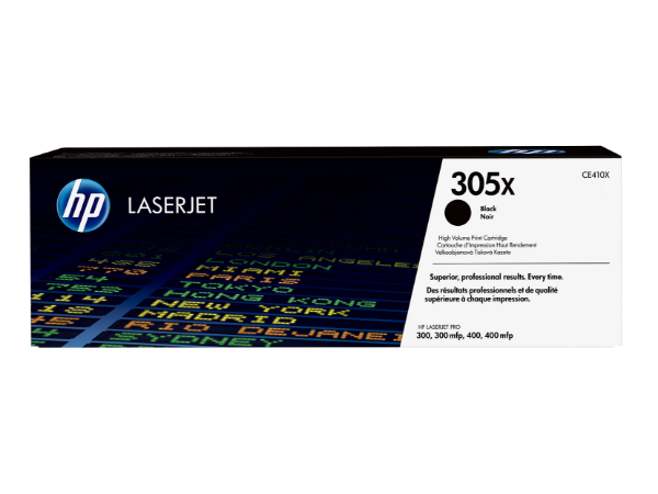 HP 305X High Yield Black Original LaserJet Toner Cartridge for LaserJet Pro 300, 300 mfp, 400, 400 mfp - CE410X