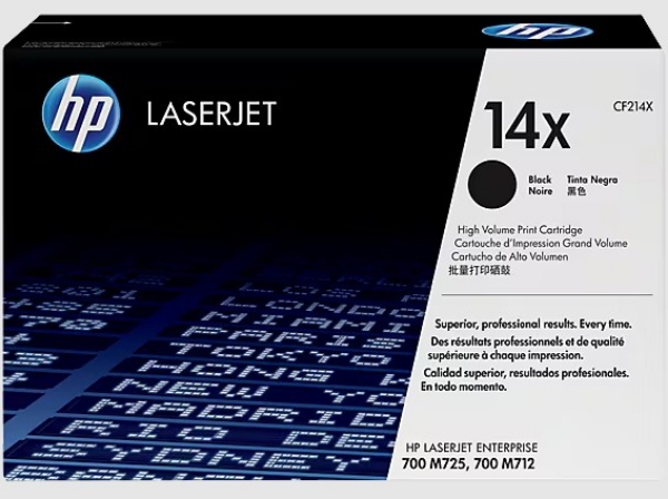 HP 14X High Yield Black Original LaserJet Toner Cartridge for LaserJet Enterprise 700 M725, 700 M712 - CF214X