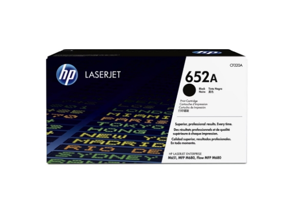 HP 652A Black Original LaserJet Toner Cartridge for LaserJet Enterprise M651, MFP M680, Flow MFP M680 - CF320A
