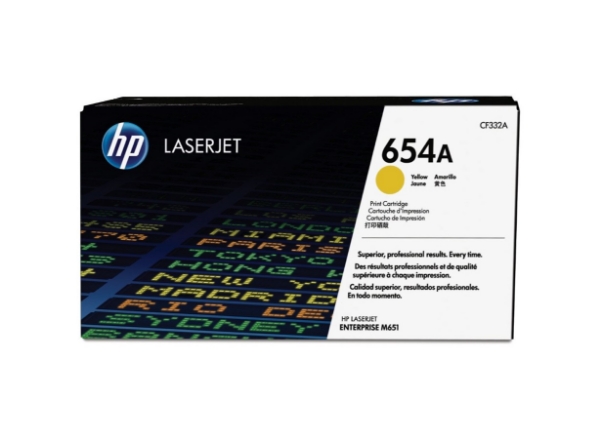 HP 654A Yellow Original LaserJet Toner Cartridge for M651 - CF332A