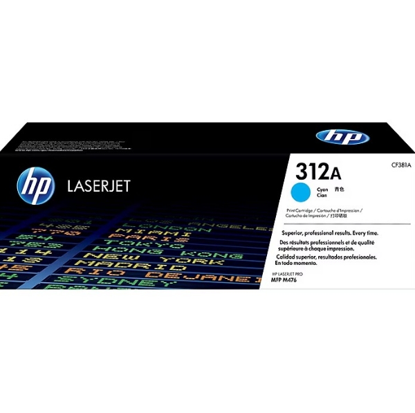 HP 312A Cyan Original LaserJet Toner Cartridge for MFP M476 - CF381A