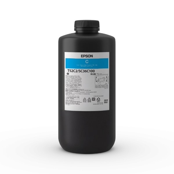 Epson UltraChrome T52C Cyan UV Ink 1L Bottle for SureColor V4000