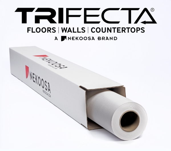 Nekoosa Trifecta Sand Matte White Textured Vinyl with Universal Removable Adhesive 6mil 54"x100' Roll