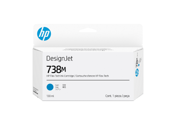 HP 738M 130 ml Cyan DesignJet Ink Cartridge for XT870, T850, T950 - A24VMA