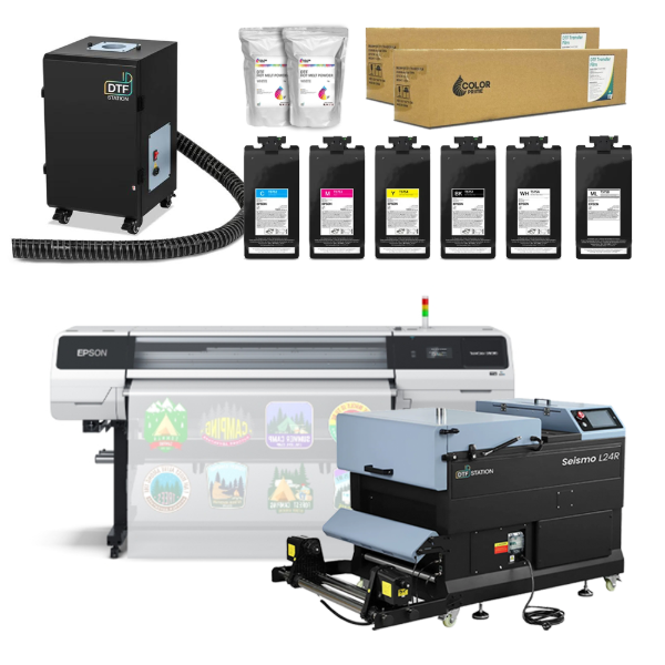 EPSON G9070 Printer and (Qty 1) Seismo L24R DTF Shaker/Dryer with Supplies Bundle