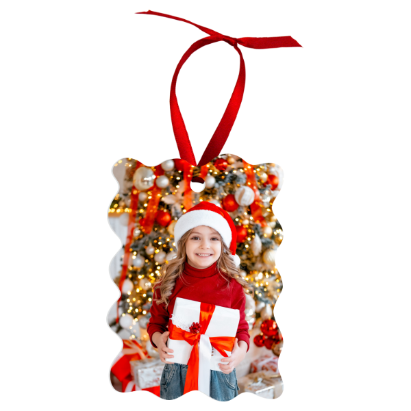 Unisub Aluminum Wavy Rectangle Gift Tag Ornaments 2-Sided 4”x2.83" (0.045" thick) - 50 pieces