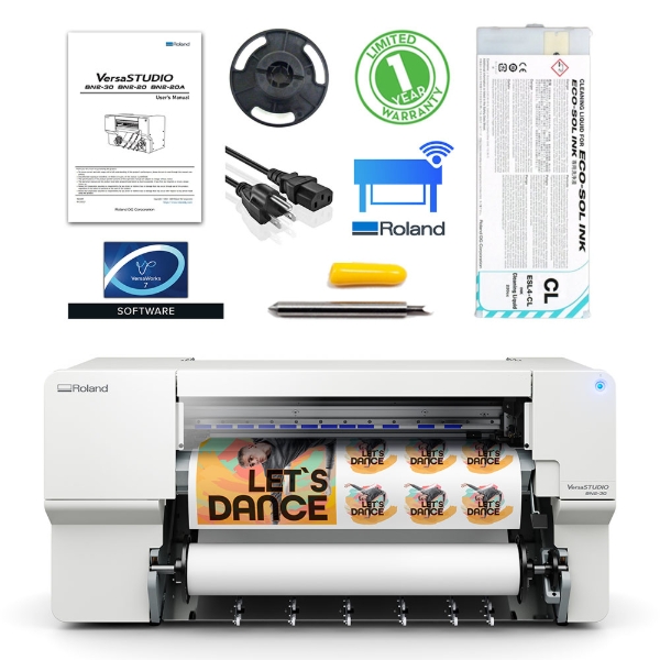 Roland VersaSTUDIO BN2-30 30" Desktop Eco-Solvent CMYK + White Printer with Cutter - DEMO UNIT